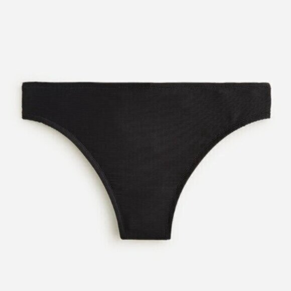 NWT J.Crew Women's Black Ribbed High Rise Cheeky Bikini Bottom Size 2X - Picture 3 of 5